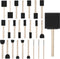 conda 25 Pack Different Size Assorted Foam Brush Set Wood Handle Paint Brush Set...