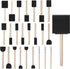 conda 25 Pack Different Size Assorted Foam Brush Set Wood Handle Paint Brush Set...