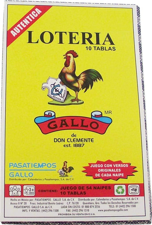 Original Loteria Bingo Game Set in Spanish, Mexican Loteria for 10 Players - 10 Boards and Full Deck of Cards...