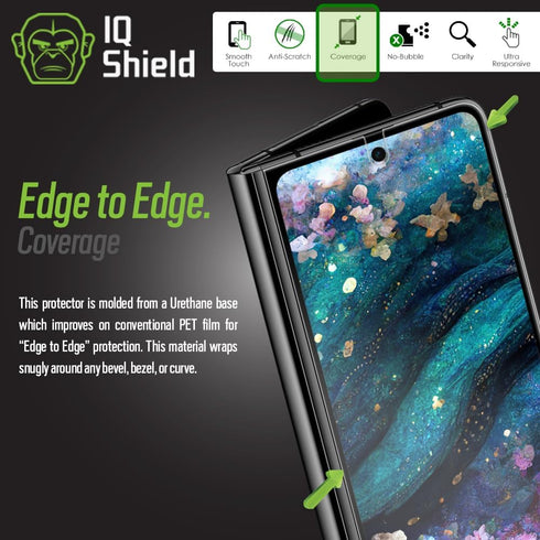 IQShield Screen Protector Compatible with Google Pixel Fold 5G (2-Pack) Anti-Bubble Clear TPU Film...