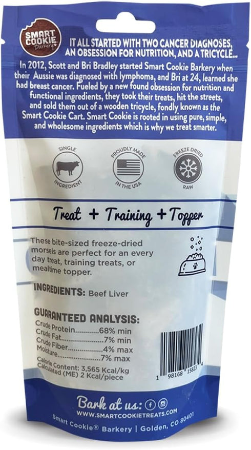 Freeze Dried Beef Liver Bites - Single Ingredient Beef Liver Dog Treats - Low Calorie Training Treats for Dogs - 2oz Bag, 1 Pack...