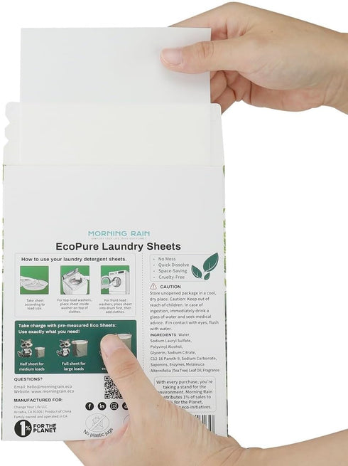Eco-Safe Laundry Detergent Sheets - Ingredients from Finland, Natural Scent, Bio-Enzyme Formula, Power Clean, 5 Sheets (Up to 10 Loads) - Non-Toxi...