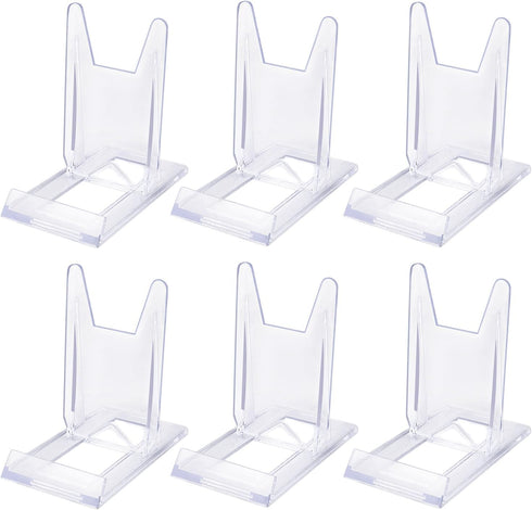 6PCS Clear Plastic Business Card Holder Office Desktop Name Card Display Stand,Desk Accessory Index Card Organizer for Offices,Receptionist,Salons...