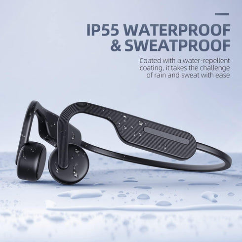 Open Ear Bone Conduction Earbuds,Bluetooth 5.3 Wireless Sport Headphones,Built-in Mic,10H Playtime,IPX65 Sweatproof Lightweight Earphones for Runn...