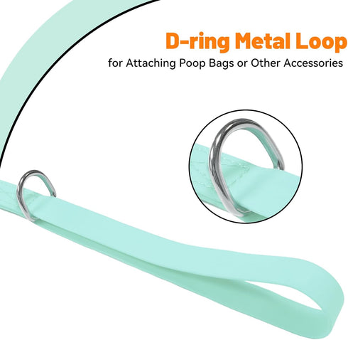 Waterproof Dog Leash, 5/6 FT Durable Odor-Proof Dog Leashes with Strong Metal Hooks Fits Small Medium or Large Dogs (Mint Green, 5FT - 3/4 inch Wi...