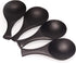BambooMN - 3.5" Small Solid Bamboo Round Scoop - Black - 10pcs...