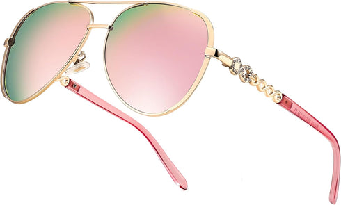FEISEDY Retro Polarized Pilot Sunglasses for Women 70s Vintage Trendy Shades B4147...