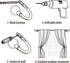 Curtain Holdbacks, 2Pcs Curtain Tiebacks Wall Mounted with Screws, Decorative Curtain Holders for Bedroom Livingroom Office Home,Black...