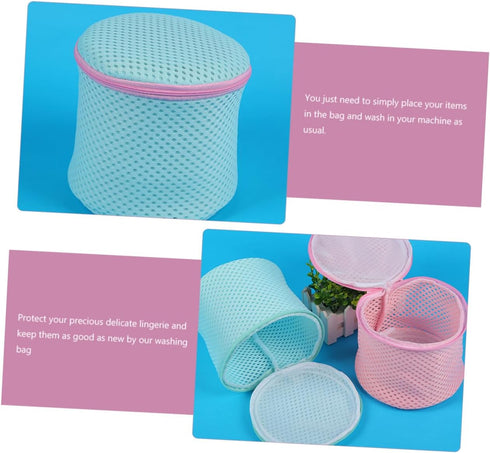 HOMSFOU 2pcs laundry bag mesh wash bag bra washing bag zipper mesh bags Travel Storage Organizer Clothing Washing Bags Wash Machine Bag polyester ...