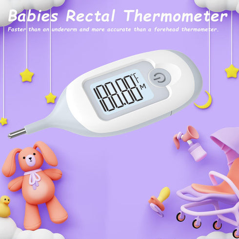Rectal Thermometer for Babies, Fast and Accurate Digital Rectal Thermometer - Get Instant Temperature Readings with 10-Second Response Time - Perf...