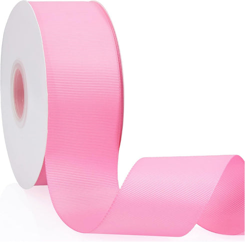 Hot Pink 2" X 50 Yards Solid Color Double Faced Grosgrain Ribbon for Gifts Wrapping, Wedding, Party, Crafts...