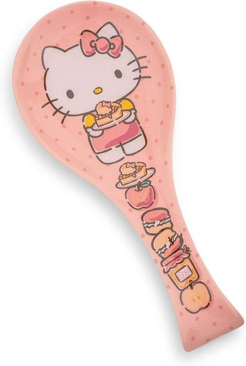 Sanrio Hello Kitty Stacked Snacks Ceramic Spoon Rest Holder | Kitchen Organizer For Utensils To Keep Countertop Clean...