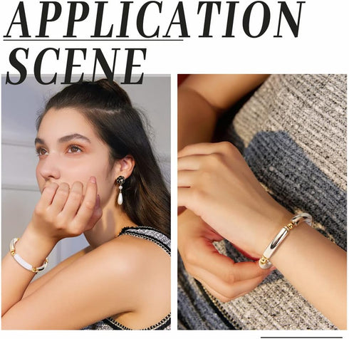 NBEADS about 200 Pcs Acrylic Curved Tube Beads Making Kit, Including 100 Pcs Gold UV Plating Acrylic Tube Beads 100 Pcs Brass Heishi Spacer Beads ...