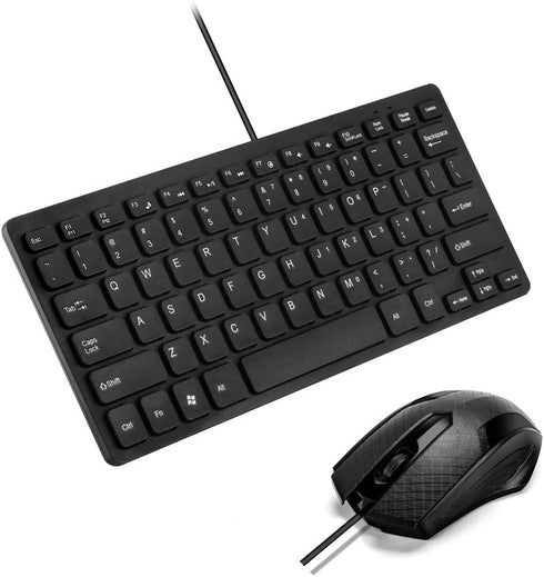 MCSaite Wired Mini Keyboard and Mouse Combo - with Keyboard Cover USB 60% Keyboard for Windows, PC, Laptop...
