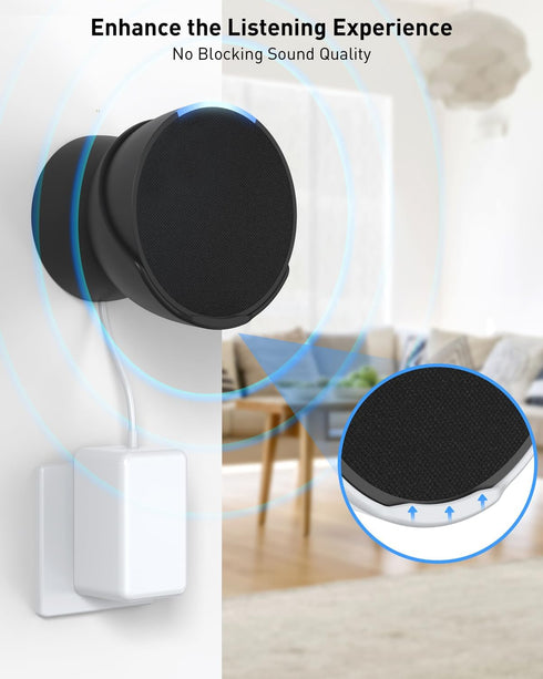 Wall Mount for Ech0 Pop, Maxonar Ech0 pop Wall Mount Smart Speaker Stand Holder Save up Space Cable Management- Black...
