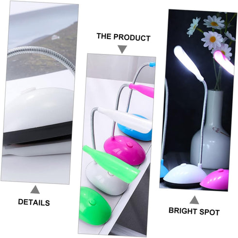 Foldable Table Lamp, White, Plastic, Battery Powered, LED, Desk Lamp for Reading...