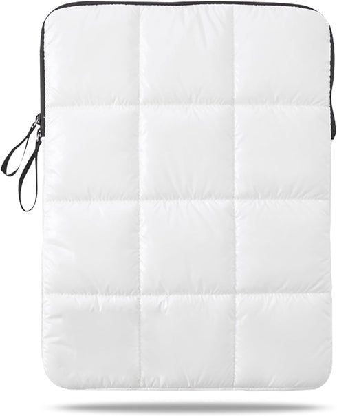 Puffy Laptop Sleeve 15-16 Inch White, Waterproof Carrying Case Bag for Women, Fluffy Computer 15.6 HP Case, Compatible with MacBook Pro 16 Inch, M...