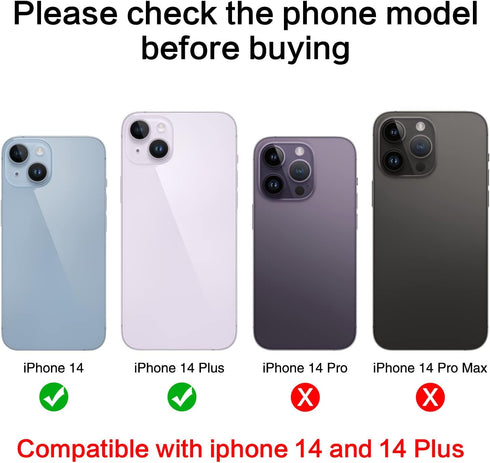 ASDAWN Back Rear Camera Lens Glass Replacement for iPhone 14 6.1 inch and 14 plus 6.7 inch with Pre-Installed Adhesive, Back Lens Glass with Insta...