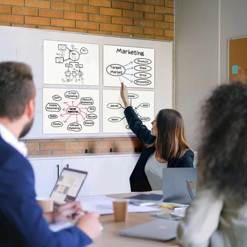 CUHIOY Magnetic Dry Erase Whiteboard Sheet for Fridge, 17x11" Easy to Write and Clean Refrigerator Magnet White Board with 4 Marker Pens & Eraser,...