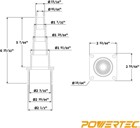 POWERTEC 70121V Universal Tool Adapter for Shop Vac Wet/Dry Vacuums, 1 PK...