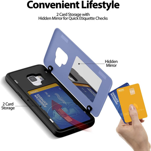 GOOSPERY for Samsung Galaxy S9 Wallet Case with Card Holder, Easy Magnetic Door Closure Protective Dual Layer Bumper Phone Back Cover with Hidden ...