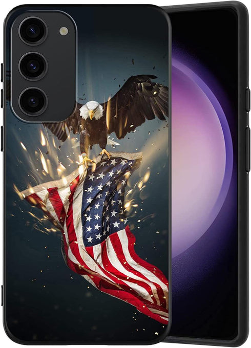 Compatible with Samsung Galaxy S23 Case American Flag Eagle Pattern Phone Case for Boys Girls Aldults, Soft TPU Shockproof Anti-Scratch Case Desig...
