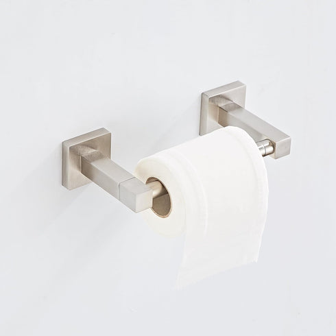 Toilet Paper Holder Wall Mount, Brushed Nickel Bathroom Toilet Paper Holder for SUS 304 Stainless Steel, Double Post Pivoting Square Toilet Paper ...
