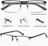 EYECEDAR Blue Light Blocking Reading Glasses for Men Computer Eyeglasses Metal Half Frame Spring Hinges 5 Pack Readers 2.00...