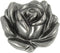 Bezelry 12 Pieces Rose in Full Bloom Metal Shank Buttons. 20mm (3/4 inch) (Gray Silver)...