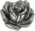 Bezelry 12 Pieces Rose in Full Bloom Metal Shank Buttons. 20mm (3/4 inch) (Gray Silver)...