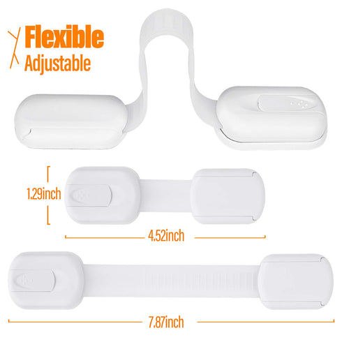 Child Safety Cabinet Locks - (10 Pack) Baby Proofing Latches to Drawer Door Fridge Oven Toilet Seat Kitchen Cupboard Appliance Trash Can with 3M A...