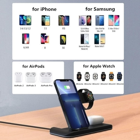 Wireless Charger 4 in 1 Wireless Charging Station Foldable Charging Stand for iPhone 14/13/12/11/Pro/Max/Apple Watch/Airpods Pro(Black)......