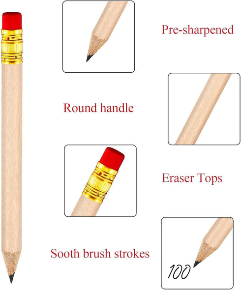 Outus 72 Pieces Golf Pencils Half Pencils with Eraser Baby Shower Pencils Mini Pencils for kids for Baby Shower Bridal Shower Wedding Golf School ...