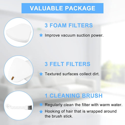 3 Foam + 3 Felt Filters Replacement for Shark Navigator Lift-Away Vacuum UV540 NV355 UV550 NV360 UV440 NV350 NV352 NV351 NV356 NV356E NV357 NV370 ...