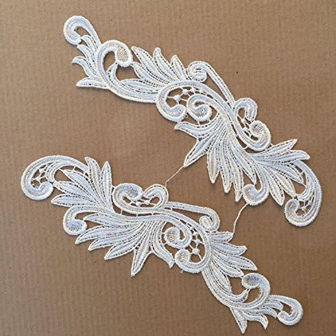 6Pcs=3 Pair Decorative Embroidery Clothes Red/White/Black/Green Wedding Dress Bridal Badge Headband Motif Patch DIY Wedding Bridal Dress Scrapbook...