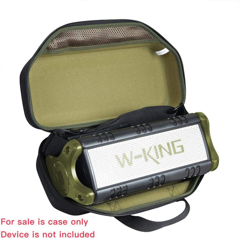 Hermitshell Hard Travel Case for W-King 50W Wireless Bluetooth Speakers (Black+Green)...