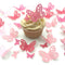 Pink Edible Wafer Paper Butterflies Set of 30 Cake Decorations, Cupcake Topper...