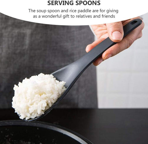 2pcs Rice Paddle Spoon Soup Spoon Cooking Utensil Rice Scooper Non- stick - Works for Rice Mashed Potato or more...