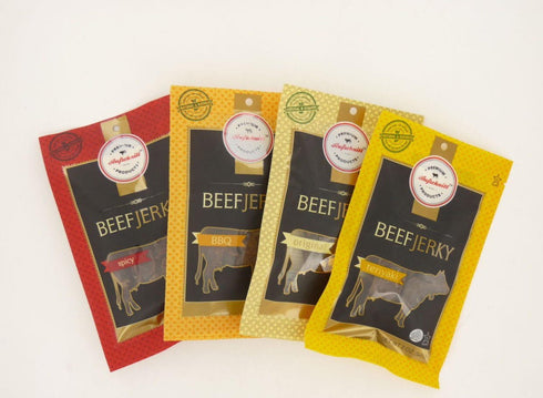 Aufschnitt Grass Fed Beef Jerky - Low Sodium, Certified Kosher - Halal and Keto Friendly - 2 Pack, BBQ...