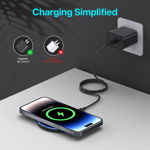 Wireless Charging Pad 20W, Wireless Charger iPhone, Fast Wireless Charger Compatible with Samsung Galaxy S24 S23 S22 S21 S20 FE, Wireless Charger ...