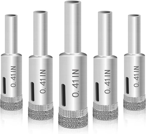 Glass Drill Bit Set, 5 pcs Diamond Drill Bits Hole Saw Bottle Extractor Remover Tool for Glass Marble Granite Fiberglass Ceramic Tile 3?8in 0.4IN ...