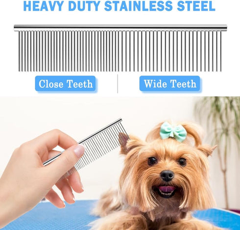 6 in 1 Professional Stainless Steel 4CR Safety Round Tip Dog Grooming Scissors, Anti-Rust Shears Cat Grooming Scissors Pet Kit, Thinning Straight ...