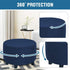 H.VERSAILTEX Round Ottoman Slipcover Ottoman Covers Slipcover Footstool Protector Covers Storage Stool Ottoman Covers Stretch with Elastic Bottom,...