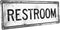 Restroom 6"x16" Metal Sign, Retro, Restroom, Rustic...