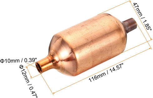 PATIKIL 3P Air Conditioner Filter Drier, Pure Copper Liquid Line Replacement for AC Heat Pump Refrigerator, Copper Tone...