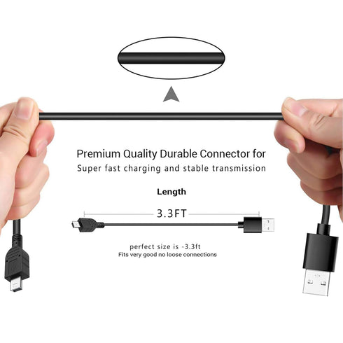 Replacement USB Charger Charging Cable Power Cord for OneTouch Verio IQ Blood Glucose Monitoring System Meter - Black (Not Compatible with OneTouc...