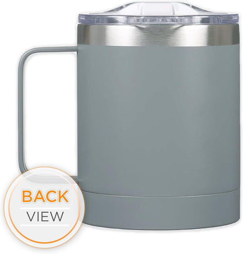 Christian Art Gifts Stainless Steel Double Wall Vacuum Insulated Camp Style Travel Mug 11 oz Gray Coffee Mug with Lid and Handle for Men and Women...