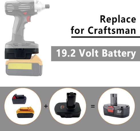 DM18GL Adapter Use for Craftsman C3 19.2V Cordless Tools, Converts Dewalt 20V 60V or Milwaukee M18 18V Li-ion Battery to Craftsman 19.2V Li-ion & ...