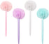 Pom Pom Ballpoint Pen 4 Pieces Fluffy Ball Pens Cute Kawaii Pen Black Gel Ink Ballpoint Pens for Office School Supply, Purple, Green, Pink, White...