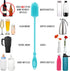 12.5” Silicone Bottle Brush & Straw Cleaner Brush Set | Water Bottle Cleaner for Hydro Flasks, Tumblers, Glassware, Vases and Narrow Neck Containe...